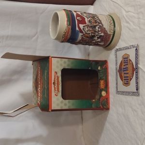 Budweiser 1998 Holiday Stein "Grant's Farm" New With Box
